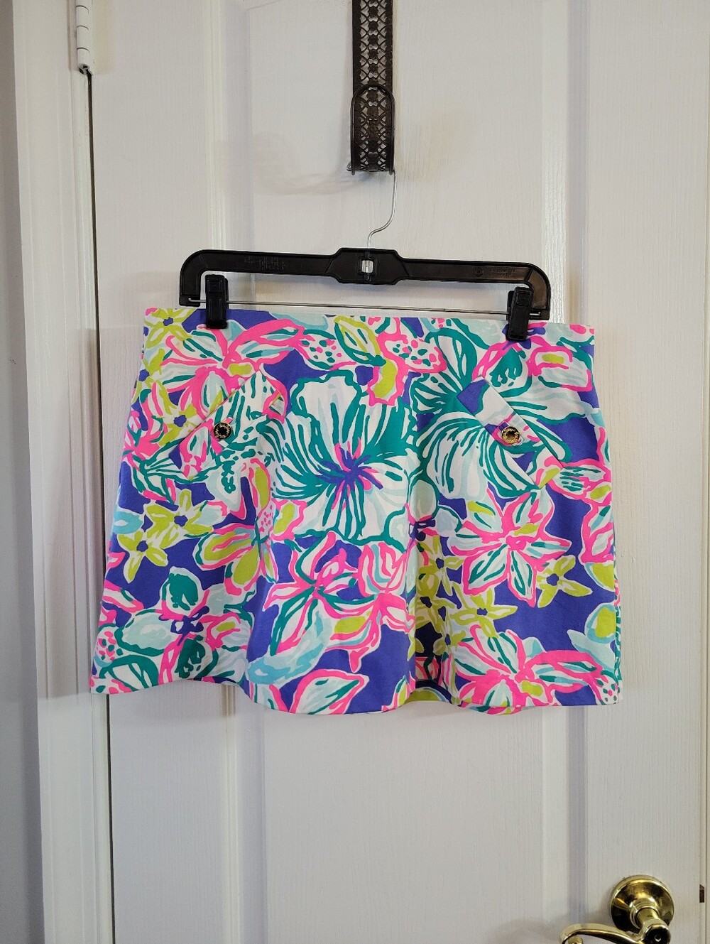 Lilly Pulitzer Madison Skort Iris Blue Casa Azul Floral Print Size Large